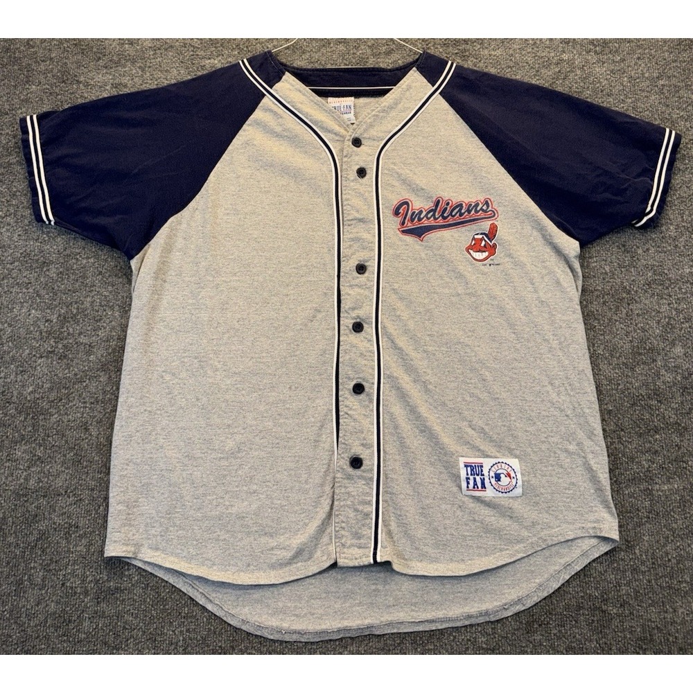 Vintage 1999 Cleveland Indians Men's XL Jersey Shirt Chief Wahoo True Fan MLB